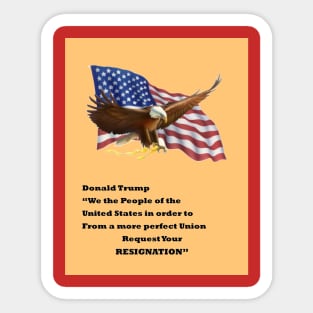 EAGLE FLAG RESIGNATION Sticker